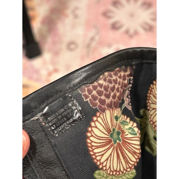 Y2K VTG Clarks Black Leather Moto Boots Ruffle Button Mid Calf Coquette 9.5 - Picture 6 of 9